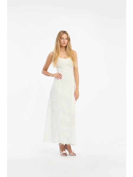 Rotate Mesh Maxi Kjole, Egret